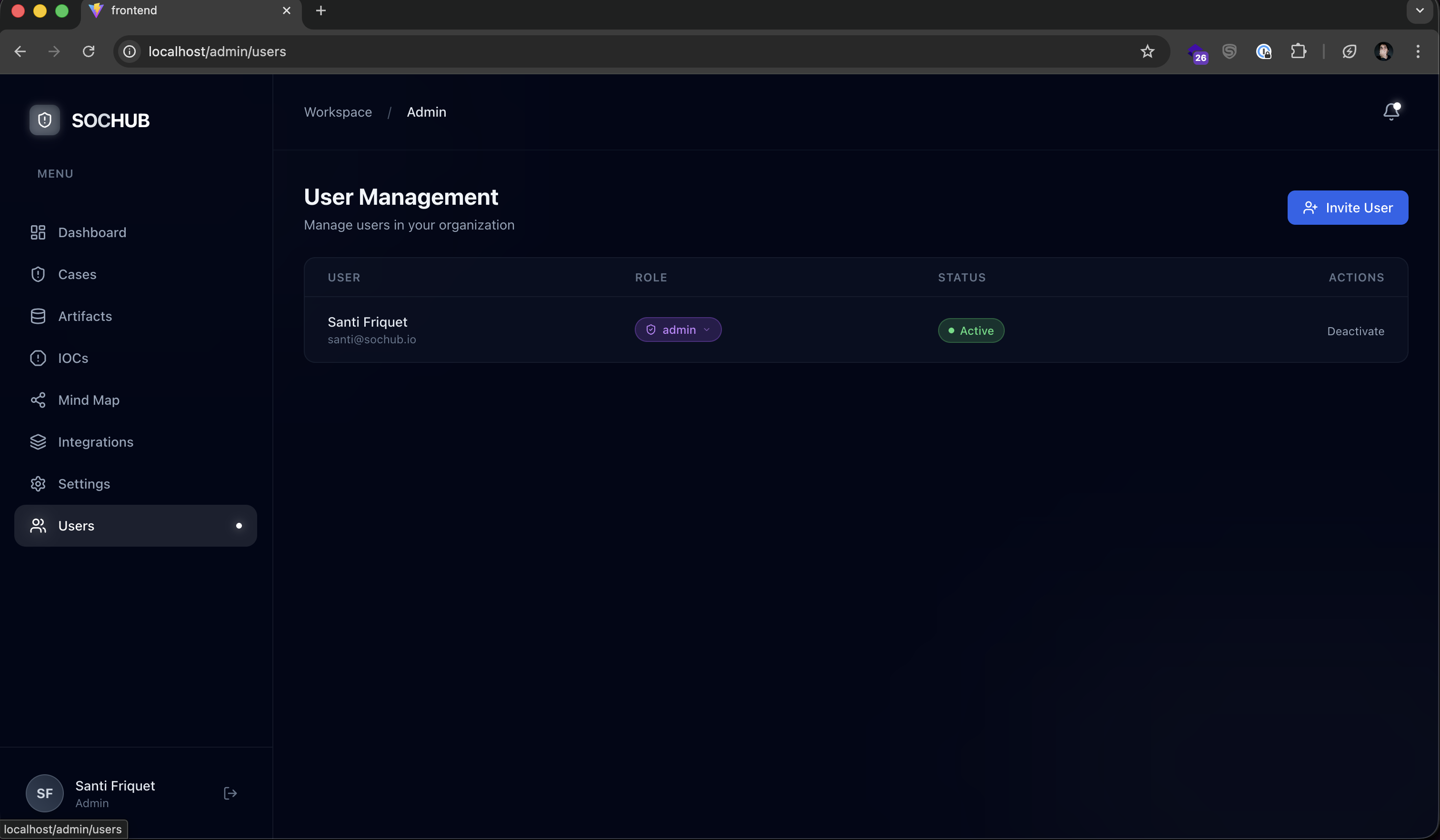 SOC Hub User Management